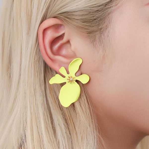 

Stud Fashion Exaggerated Flower Earrings Korean Sweet Girl Irregular Colorful For Women Earing Earings Jewelry, Golden;silver