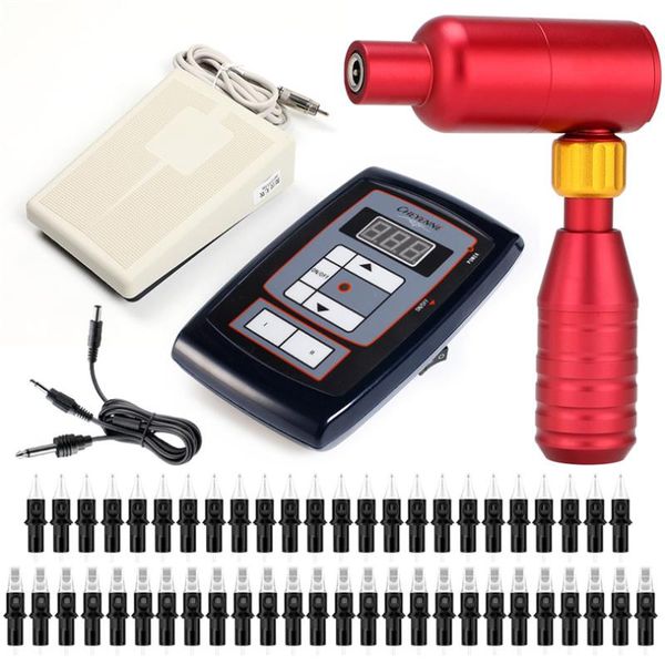 

tattoo guns kits pro machine 2-in-1 pen rotary kit+1pcs digital power supply foot pedal+50pcs cartridge needles