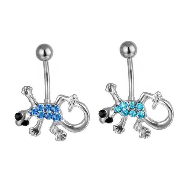 

d0106 lizard belly navel stud mix colors, Silver