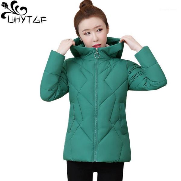 

women's down & parkas uhytgf oversized jacket women fashion cotton casual warm student winter coat parker female hooded slim short oute, Black