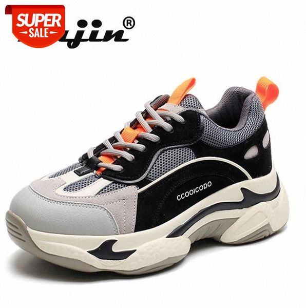 

fujin genuine leather sneakers women breathable autumn dropshipping fashion mesh thick bottom lace leisure shoes #yy2r