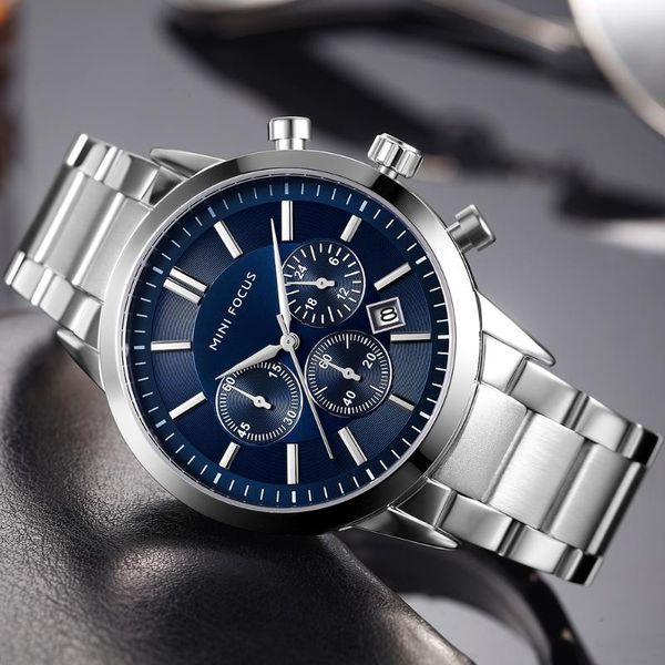 

wristwatches business men watch stainless steel wrist chronograph army military quartz watches relogio masculino 2021 wach, Slivery;brown