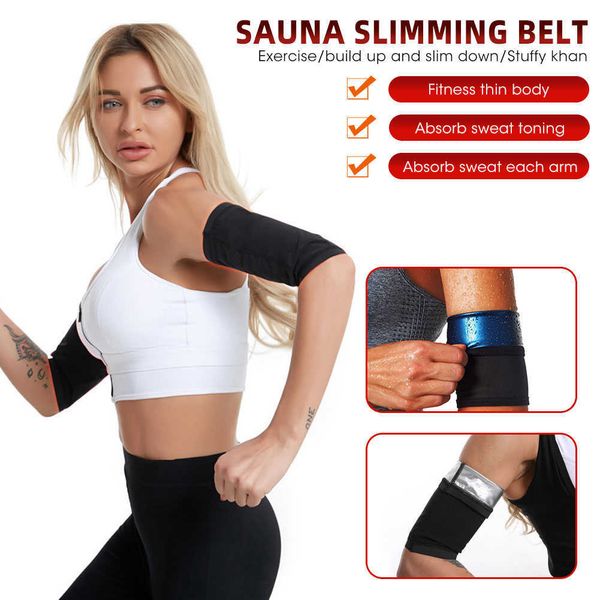 Sauna Arm Trimmer Sweat Sleeves Wrap Bands for Men Women Arm Weight Loss Slimmer