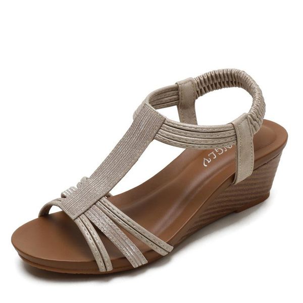 

sandals 2021 summer casual shoes women wedge vintage bohemia gladiator ladies sandles sandalias for woman big size 42, Black