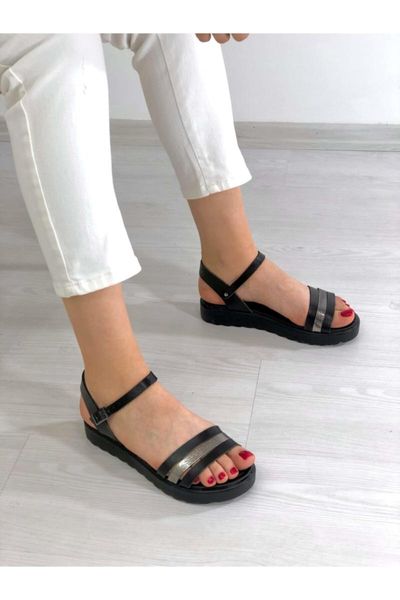 

sandals dora black color genuine leather women 's