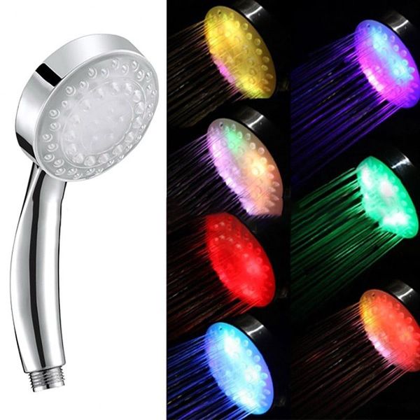 

lights handing shower romantic automatic magic 7 color led rainfall head single round water bath bathroom sets