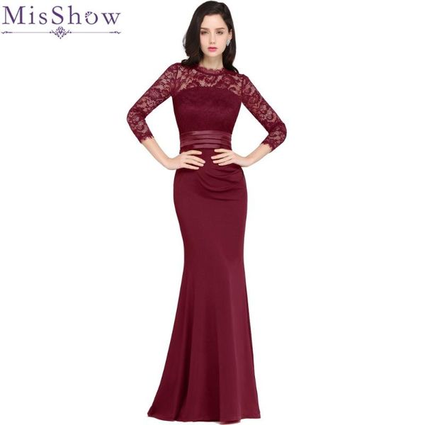 

casual dresses robe femme ete 2021 misshow real image three quarter sleeve burgundy women mermaid bodycon dress vestido de festa longo, Black;gray