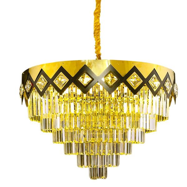 

chandeliers led modern crystal luxury golden round hanging ceiling chandelier light fixture classical suspend luminaire lamp for living room
