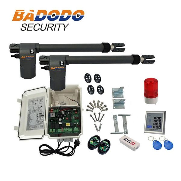 

heavy duty ac motor 400kg per leaf automatic electric double swing gate opener kit 2 or 4 remote controls with optional parts fingerprint ac