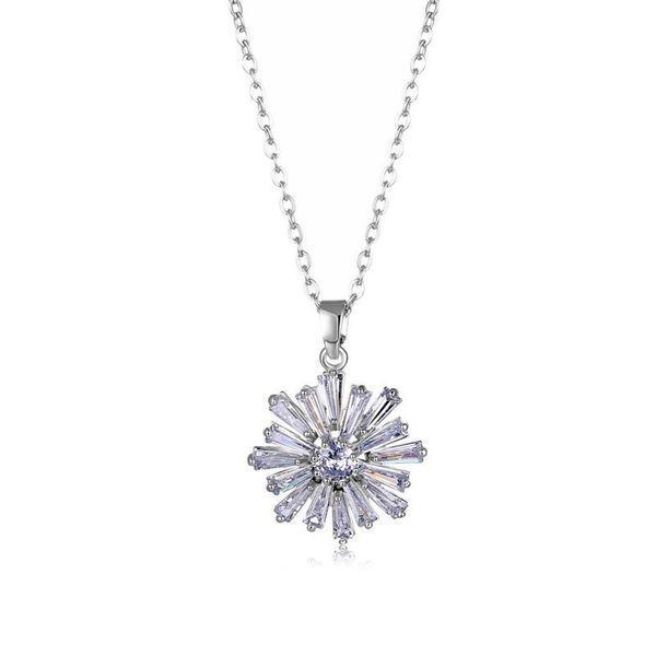 

pendant necklaces the listing jewelry small trend micro inlaid zircon snowflake clavicle female for girls, Silver