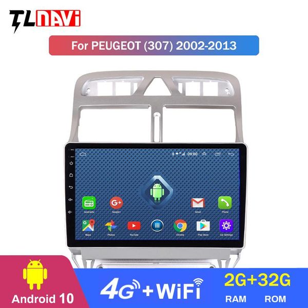 

player 4g lte 2g android 10 car dvd video gps navigation multimedia for 307 radio 2004-2013