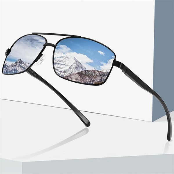 

men polarized sunglasses aluminum magnesium sun glasses driving rectangle shades for oculos masculino male, White;black