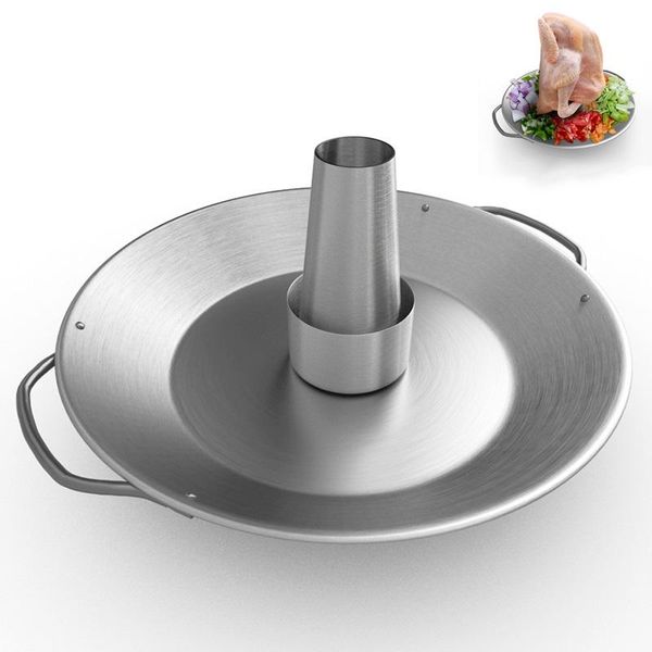 

tools & accessories bbq beer wine chicken roaster stainless steel vegetable snack dish barbecue outdoor