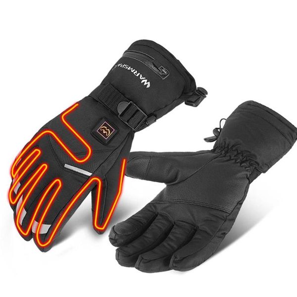 

ski gloves electric heated waterproof winter warm touch screen snow riding outdoor powered thermal for men women
