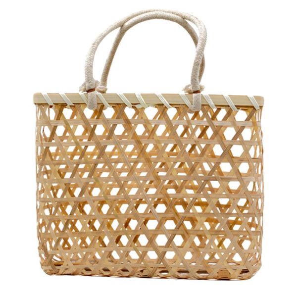 

storage baskets 1pc fruit basket bamboo woven (wood color)