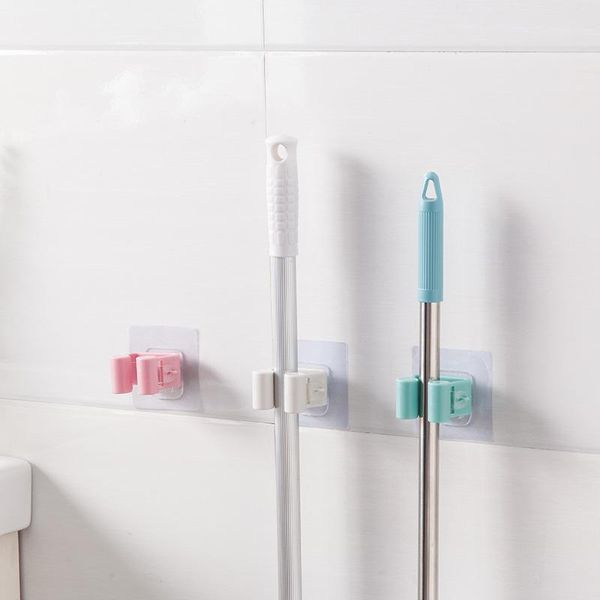 

hooks & rails 1pcs creative home furnishing wall mounted mop holder stores daily necessities of life tools multi-functional seamless