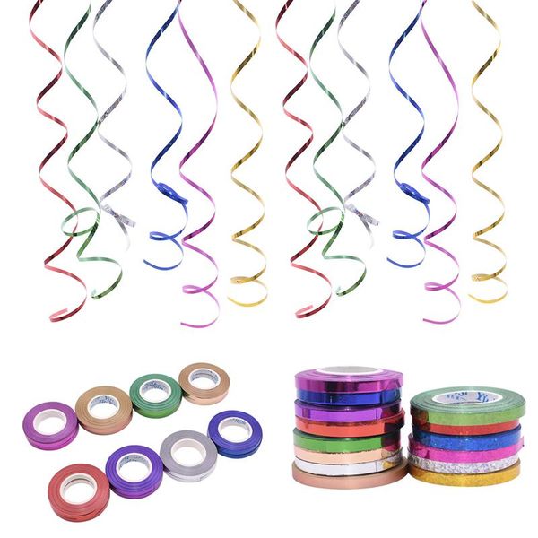 

party decoration 5/10pcs 5mm*10m multicolor foil laser ribbon balloon rope for wedding birthday decor inflatable balloons wrapping supplies