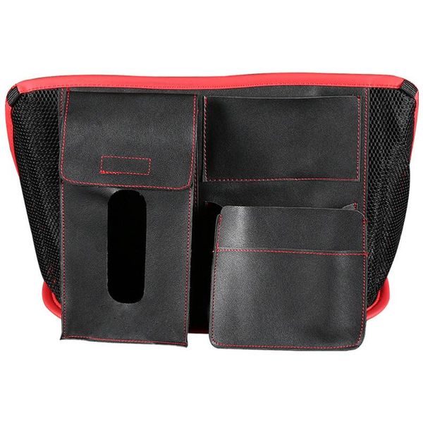 

car organizer storage bag multifunctional chair for tissue phone bottle (red pattern)
