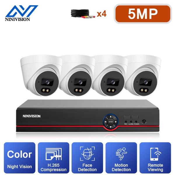 

6 in 1 ahd dvr kit cctv system 4pcs color night vision camera indoor security surveillance set xmeye wireless kits