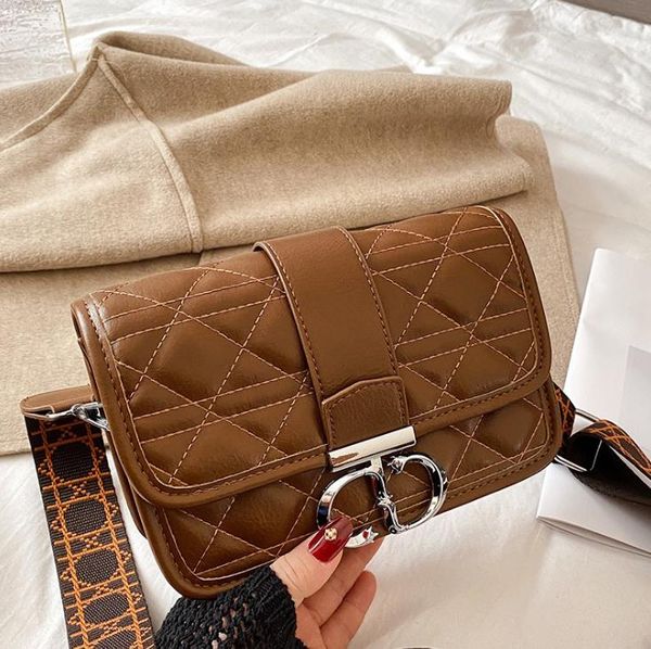 

female summer 2021 fashion crossbody shoulder bag wide strap small square bags