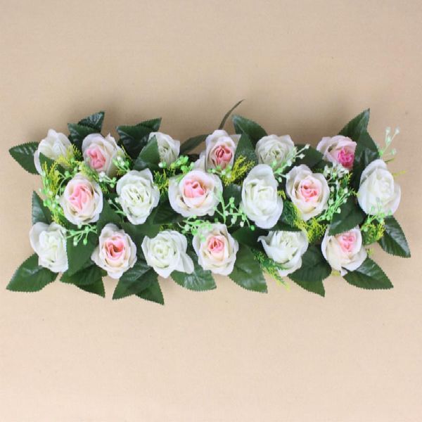 

1pc diy artificial rose flower row road led decor wedding t stage birthday party home decorative flowers & wreaths