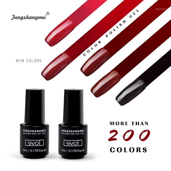 

fengshangmei 5ml polishing for nails esmalte permanente nail gel lacquer long lasting uv nagellak easy colored varnish1, Red;pink