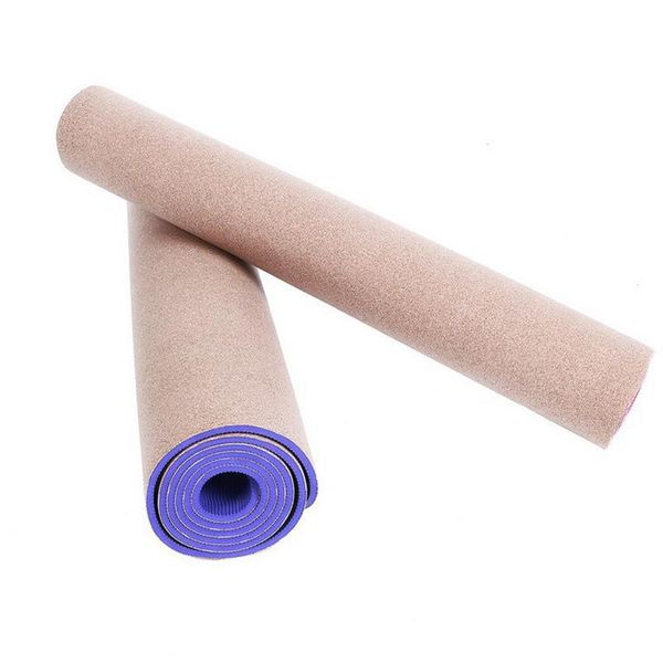 

yoga mats 6mm non-slip tpe+cork mat for beginners fitness skid environmental tasteless comfortable colchonete exercise pads