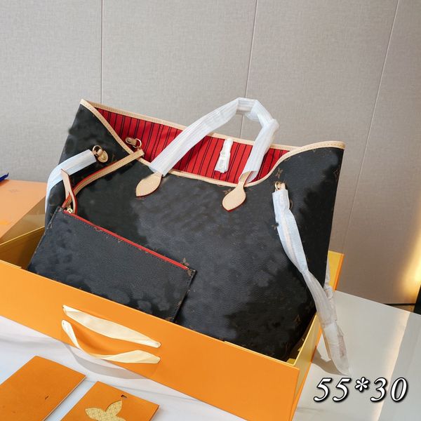 

55cm luxurys designers shoulder bags fashion women handbags with zipper purses genuine leather sling tote