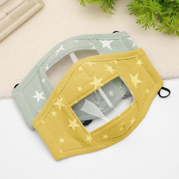 

soft cartoon lip pet fogging and anti huffing transparent mask for deaf mute children