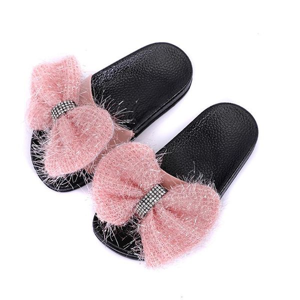 

slipper 2021 fashion summer kids girls slippers indoor home shoes princess bow beach children outdoor sandals water flip flops, Black;grey