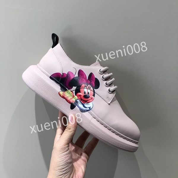 

ladies graffiti white shoes mens 35-41 leather casual shoe flowers platforms print pattern fashion personality wild couple sneakers women xr, Red;white