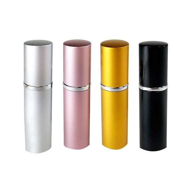 

refillable perfume&fine mist atomizers with metallic exterior&glass interior-portable travel size-4 pc pack of 5ml storage bottles & jars
