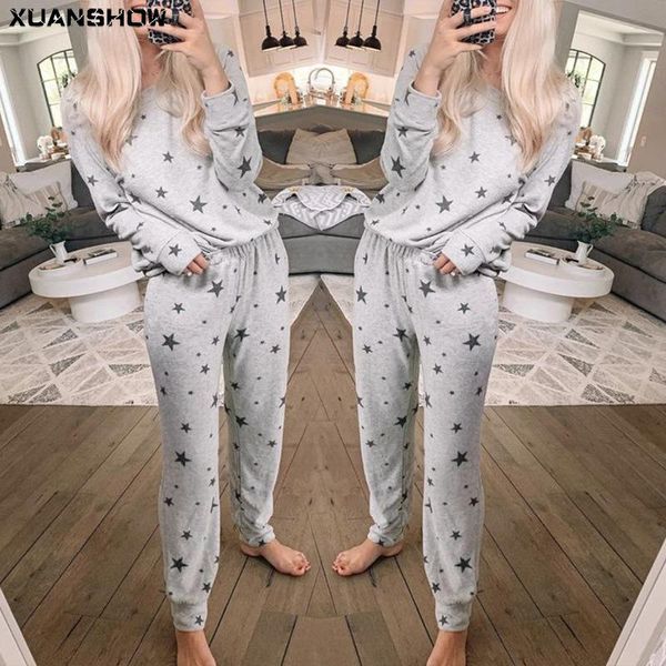 

autumn two piece set women casual outfits 2pcs tracksuit print pants sets leisure loungewear suit dresy damskie women's, White