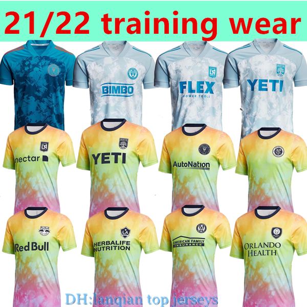 

mls pre match shirts 2021 dc inter miami unites soccer jerseys nashville los angeles la galaxy atlanta orlando seattle sounders lafc new cit, Black;yellow