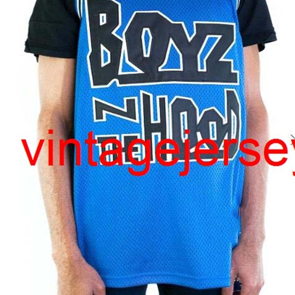 

custom stitch ricky boyz n the hood blue basketball jersey xxs-6xl, Black
