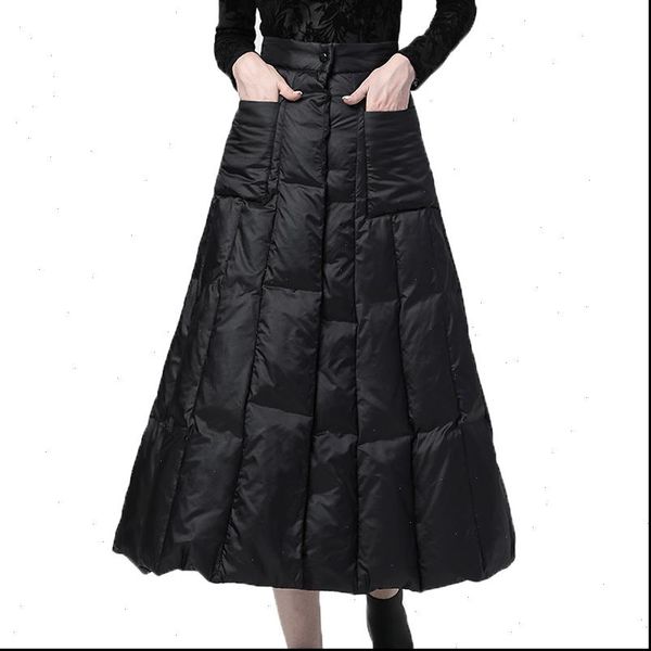 

womens skirt winter fashion skirts long black thicken cotton warm casual a line pocket k1017
