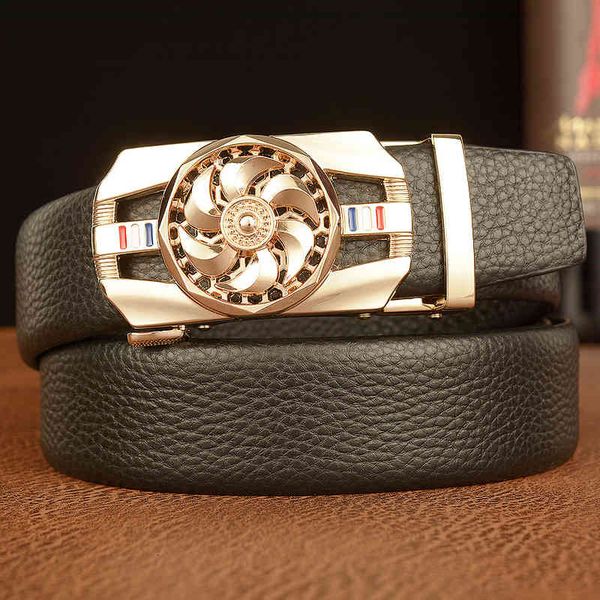 

belts men's layer leather casual business trouser rotary buckle real, Black;brown