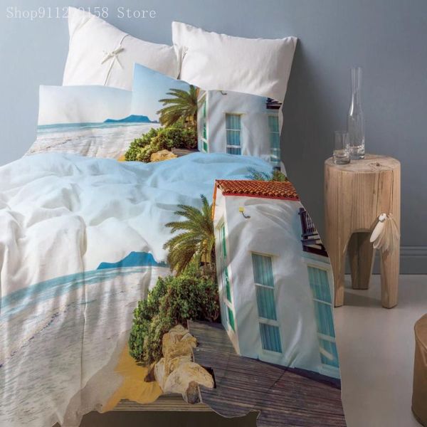

bedding sets the sea pattern set white background blue duvet single double complete large 2/3 piece bedroom cover