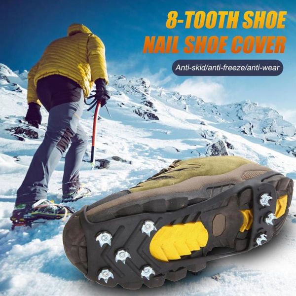 

cords, slings and webbing fishing lock buckle steel nails not easy to damage 8 teeth outdoor ice snow shoe spiked grip cleat crampons