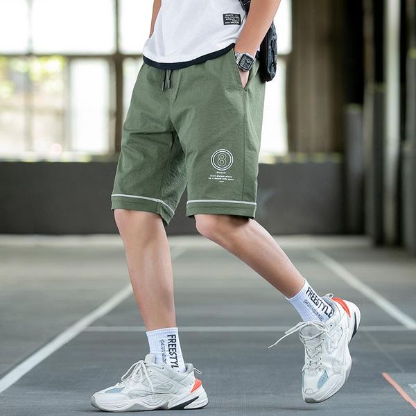 

slacks men shorts 2021 summer pants elastic waist trousers fashion trend multi-color casual slim fit short men's, White;black