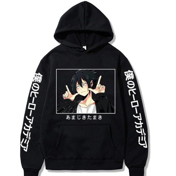 

men's hoodies & sweatshirts amajiki tamaki hoodie japanese anime women my hero academia clothes, Black