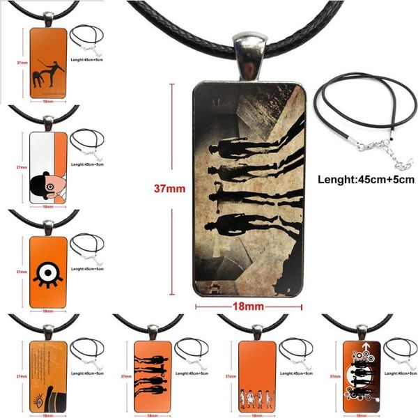 

pendant necklaces necklace fashion long chain with rectangle jewelry for girls gift clockwork orange, Silver