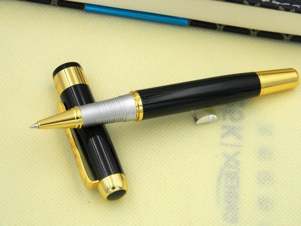 

design 250 black and silver clip metal rollerball pen ballpoint pens, Blue;orange