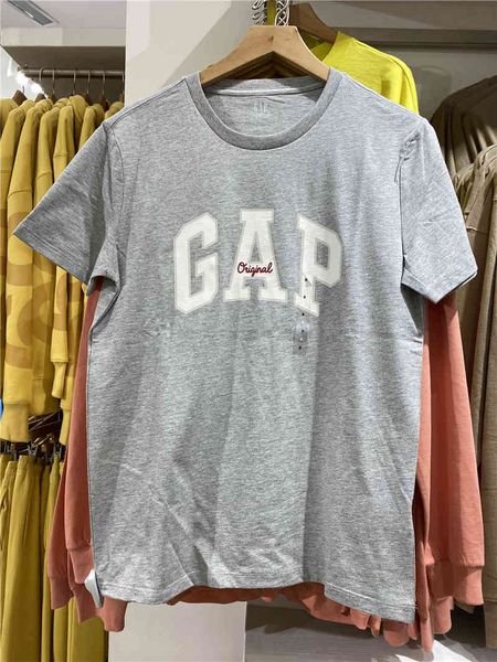 

factory luxury brand t-shirt gap men's cotton loose round neck short sleeve 2021 spring new casual men's 848801, White;black