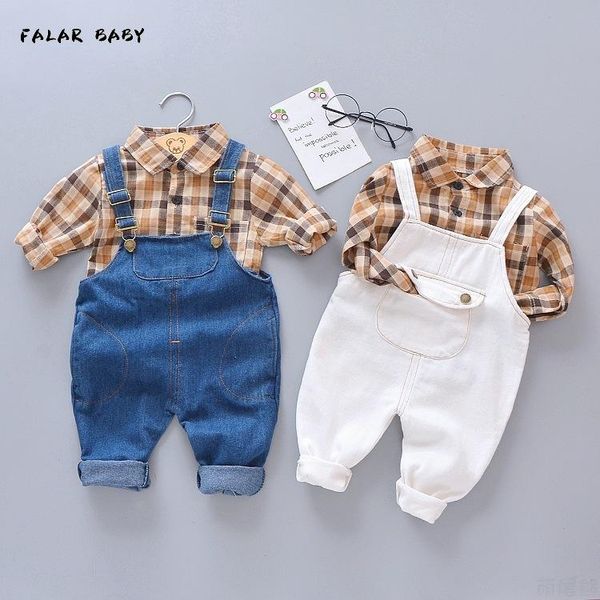 

clothing sets 2021 baby boys gentleman style clothes set spring and autumn 2 pcs casual suit outfits for kids, White