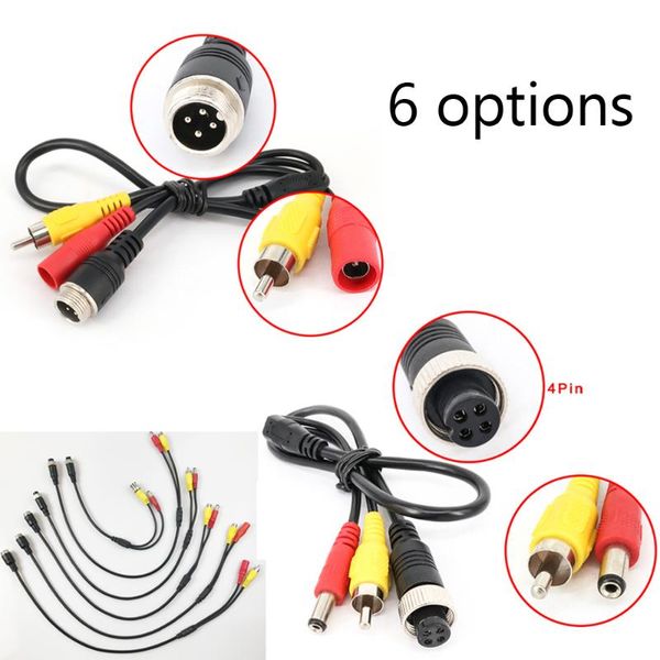 

car rear view cameras& parking sensors 4-pin aviation female to rca male & dc jack cctv vehicle cam adapter cable for camera monitor assista
