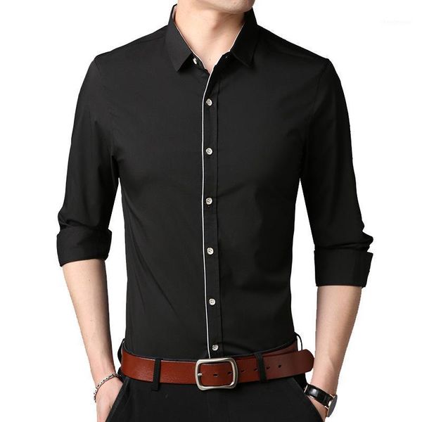 

men's dress shirts mens shirt formal party long sleeve for summer spring cotton plus size solid green blue black brand designer a062413, White;black