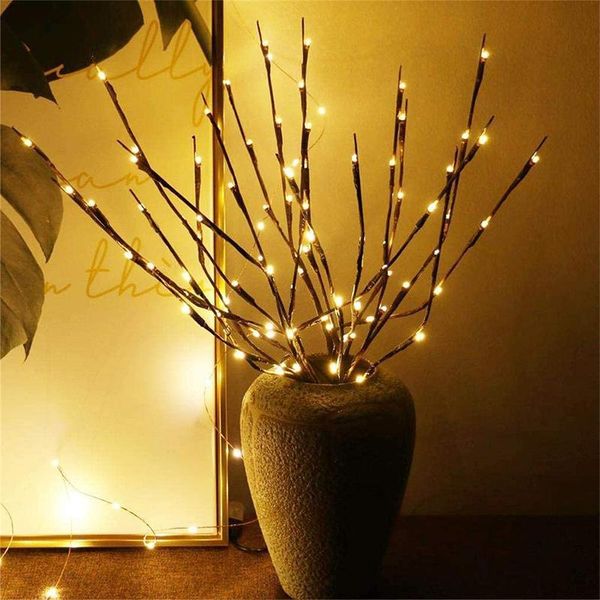 

strings room decoration festival lamp branch battery home vase tree