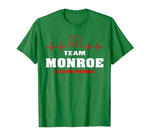 

team monroe lifetime member shirt surname, last name gift, White;black