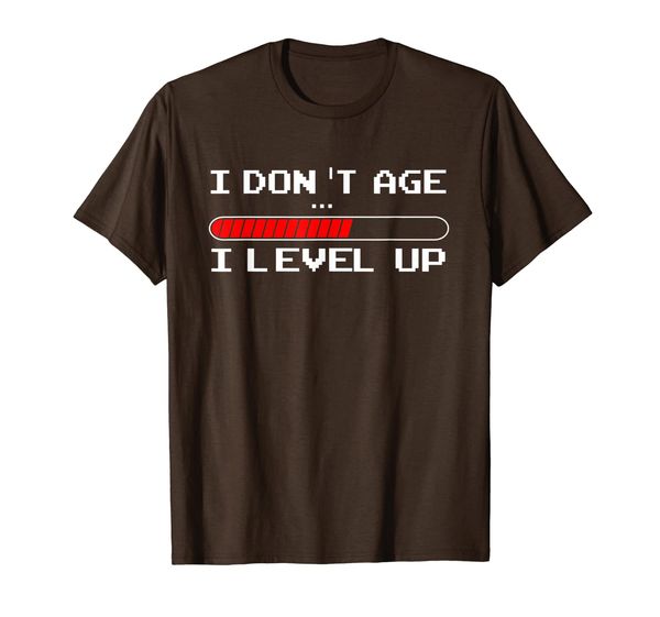 

i don't age i level up t-shirt funny gamer video gaming, White;black